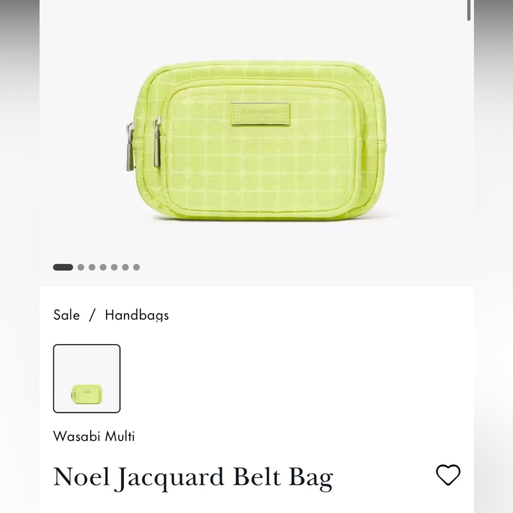 Kate spade Noel jacquard belt bag color: wasabi multi